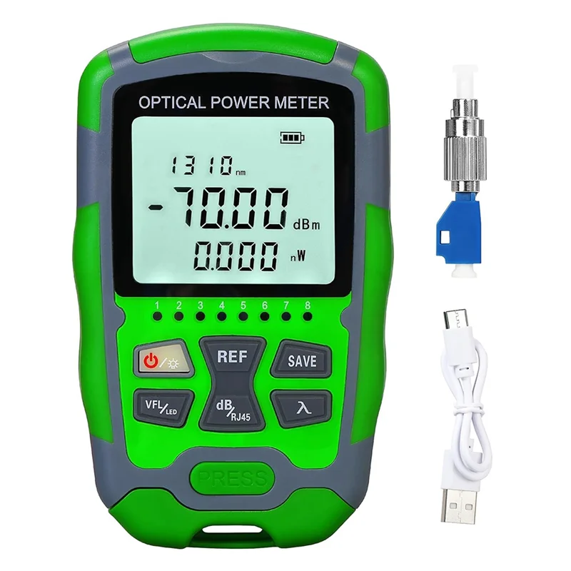 RMWIN-Rechargeable Portable Fiber Optic Cable Tester With RJ45 Network Testing MC70-VFL 30KM Fiber Optic Power Meter