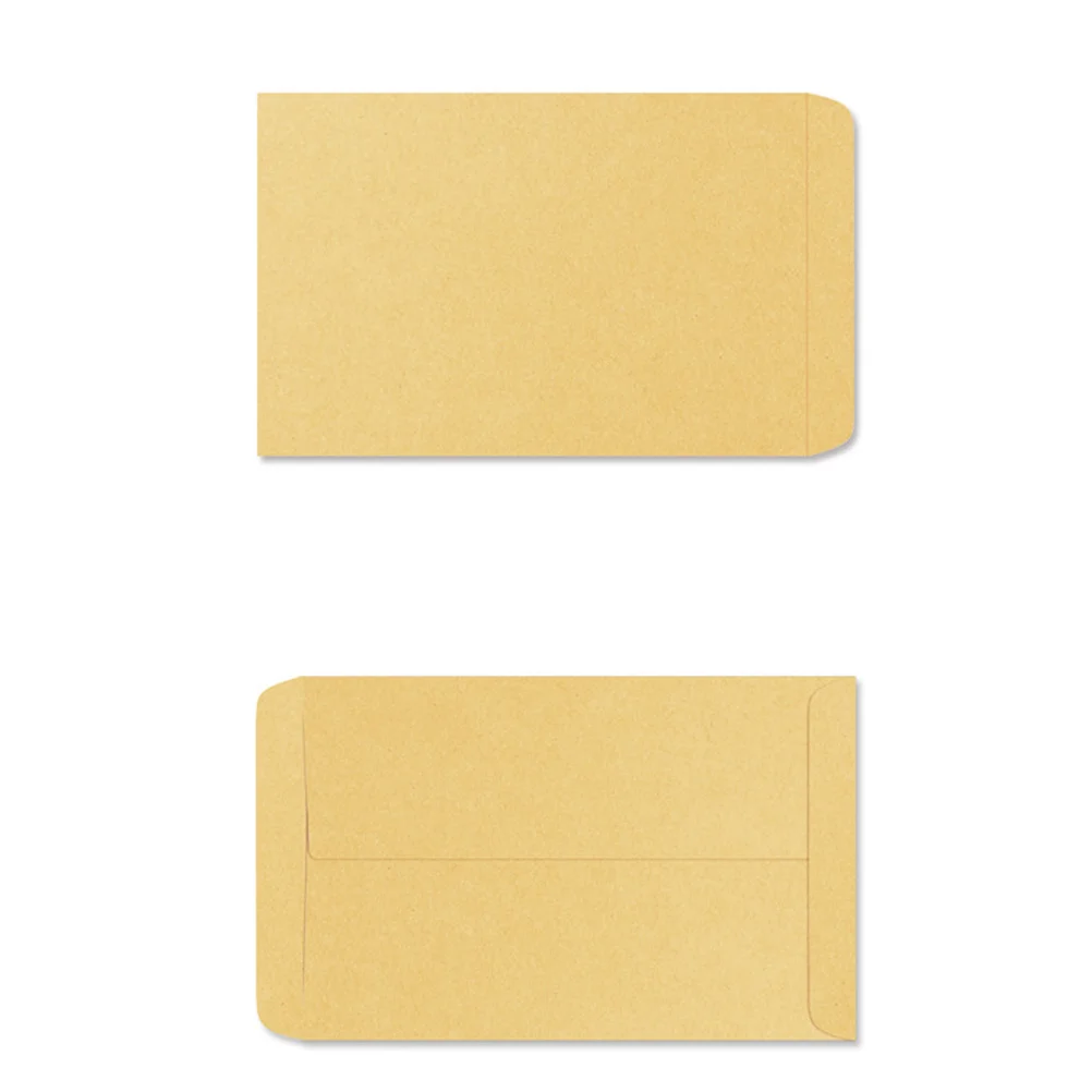 

100Pcs Yellow Kraft Paper Envelopes Vintage Size 17.5cm Blank Classic Plain Color Perfect for Wedding Birthday Postcard Storage
