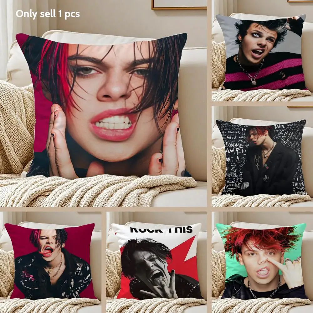 Y-Yungblud Rock Music Singer Cushion Cover Pillowcase Ultra Soft Skin Friendly Fabric Cloud Like Comfort & Concealed Zipper