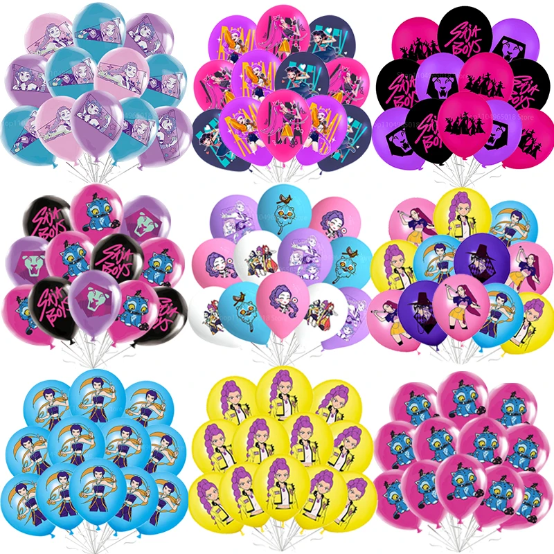 Ballon en Latex chasseur de démons 12 pouces, 12/24 pièces, Kpop chanteur, cadeaux de fête pour filles, décoration de fête d'anniversaire, fournitures de réception-cadeau pour bébé