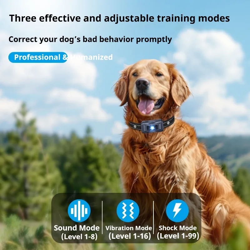 Anti Bark Dog Collar Training Behavior Aids Shock Dog Collar Electric Shocker Trainings Equipment Dogs Collars Remote Control