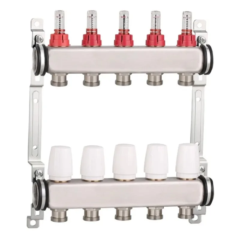 

PEX Manifold Radiant Floor Heating Set 8 Loop System Stainless Steel Heated Hydronic Oxygen Barrier Tubing