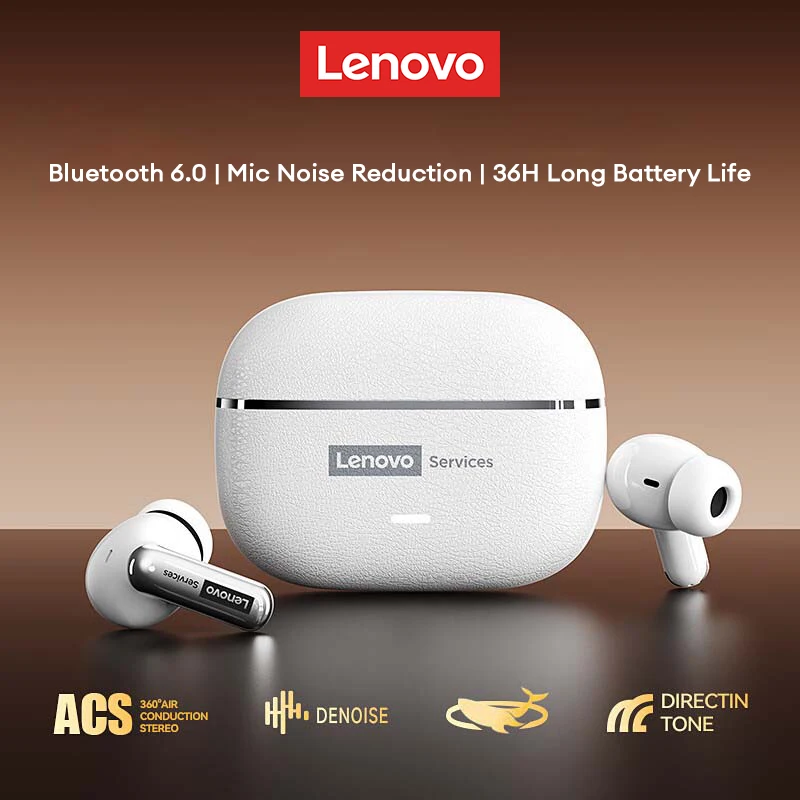 Lenovo LE208 Wireless Earphones ENC Noise Cancellation Mic Bluetooth V6.0 HIFI Headphone HIFI Sound Headphone HD Call With Mic