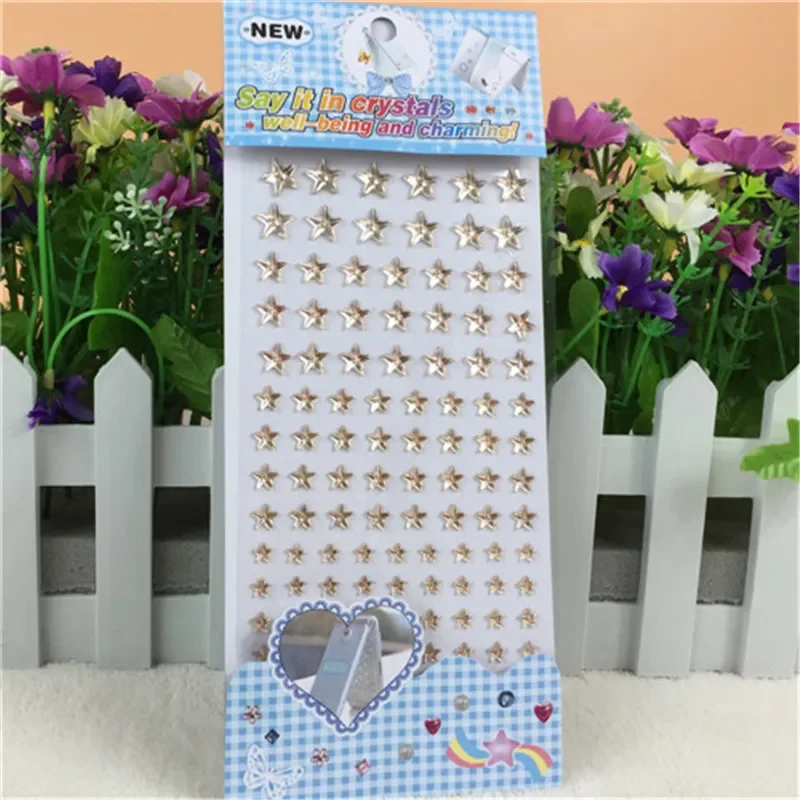 Children's toy sticker Crystal Acrylic champagne Five-pointed star Stickers Glass Frame decoratio Kindergarten award stickers