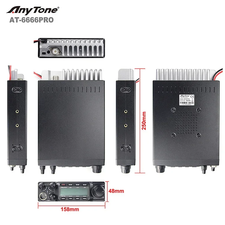 Anytone Original 80Watt CB Radio AT-6666PRO SSB Vehicle Mounted Cb Transceiver High Power Radio