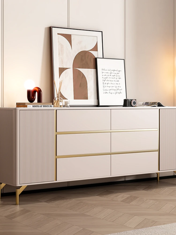 Light Luxury Modern Minimalist Multi-Functional Large Capacity Bedroom Locker of Bed End Chest of Drawers