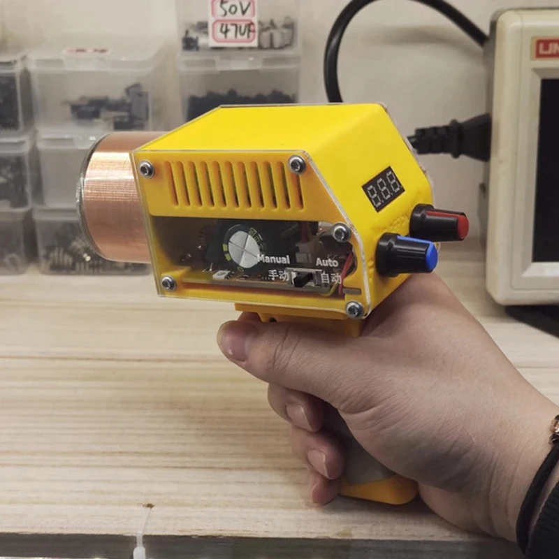Handheld For Tesla Coil Rechargeable Solid State Tesla Coil Manual & Automatic Modes With Red Shell US Plug Durable Easy Install