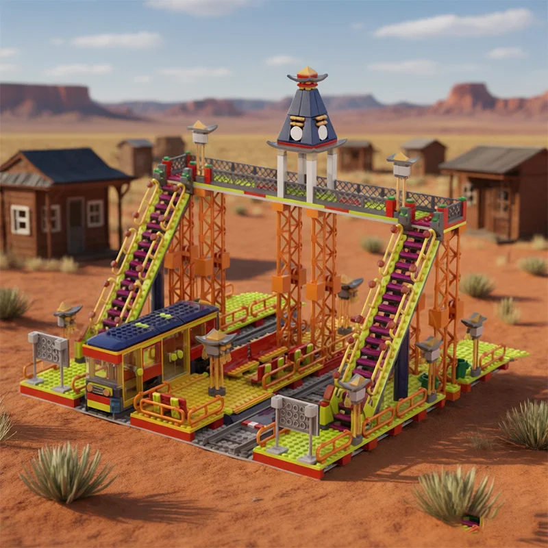 1189 قطعة من مكعبات البناء المعيارية، محطة وترام ميجا كول فائقة الروعة، MOC، مكعبات بناء معيارية قابلة للتخصيص، لعبة تجميع ذاتي شهيرة، هدية