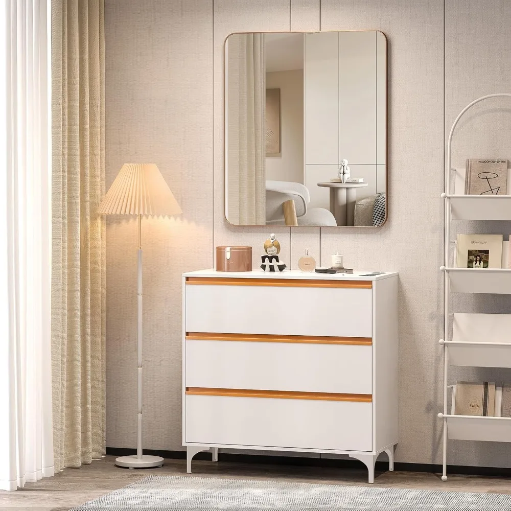 

Free Standing Salon Station with 3 Drawers, Square Mirror & Hair Dryer Holders