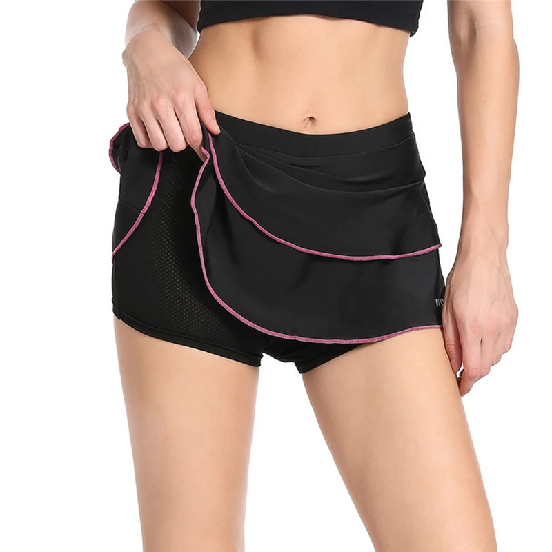 Cycling Shorts Running Skirt Biker Shorts Butt ScrCunch Skirt For Women Girls 2 In 1 Marathon Quick Dry Gym Workout Sport Shorts