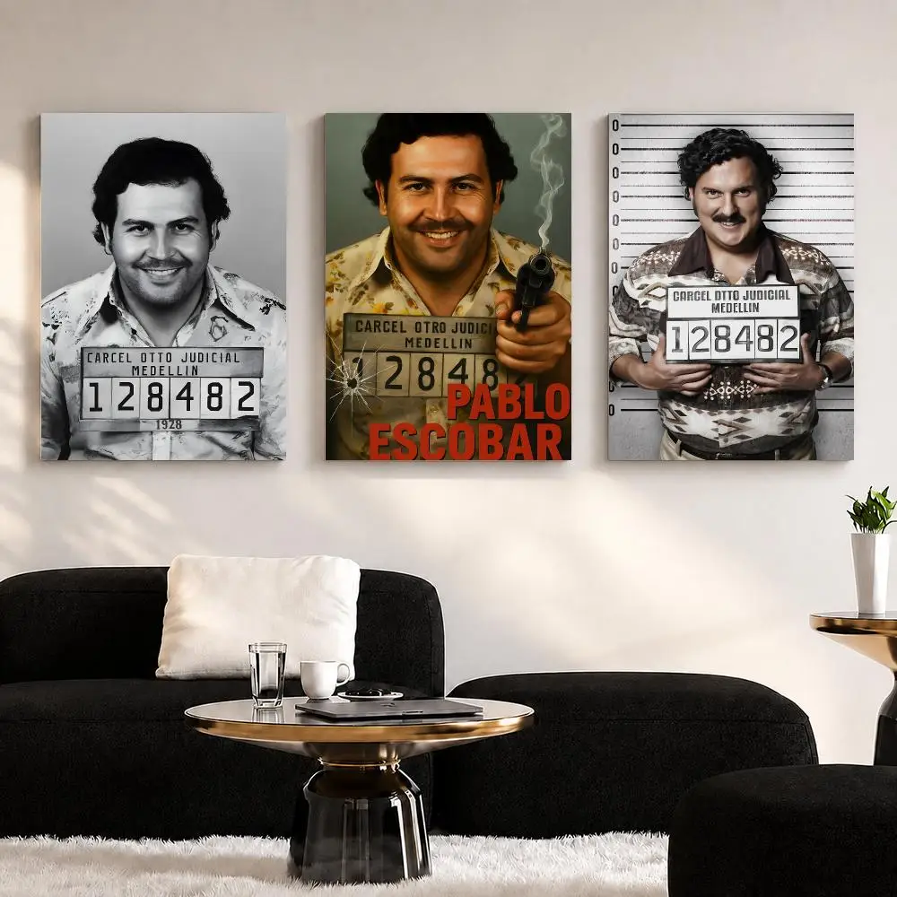 Classic Movies P-Pablo Escobar Framed Wall Painting Ready to Hang Canvas Wall Art Poster for Bedroom Living Room Home Decor Gift