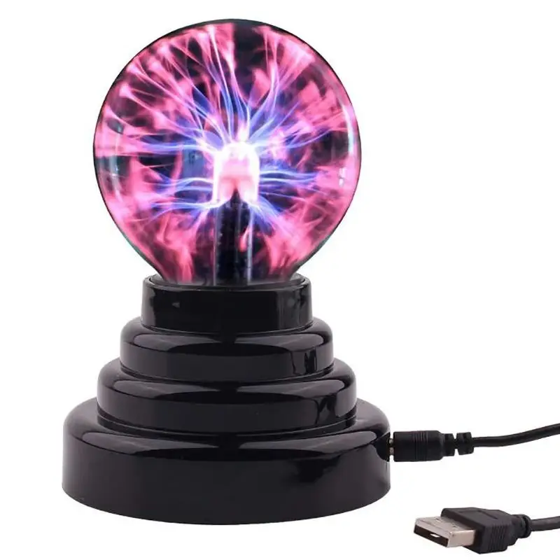 3 Inch Glass Magic Plasma Ball Lamp Electric Globe Static Light Touch Sensor Lightning Table Lights Sphere Nightlight Kids Gift