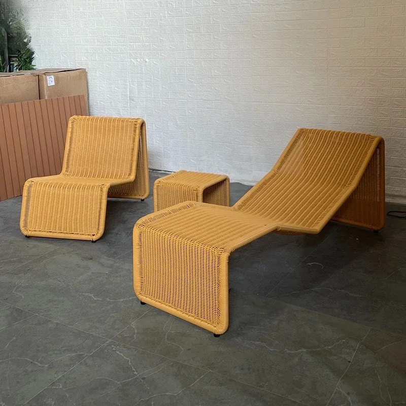 Outdoor creatieve rotan bank tuin binnenplaats balkon kunst