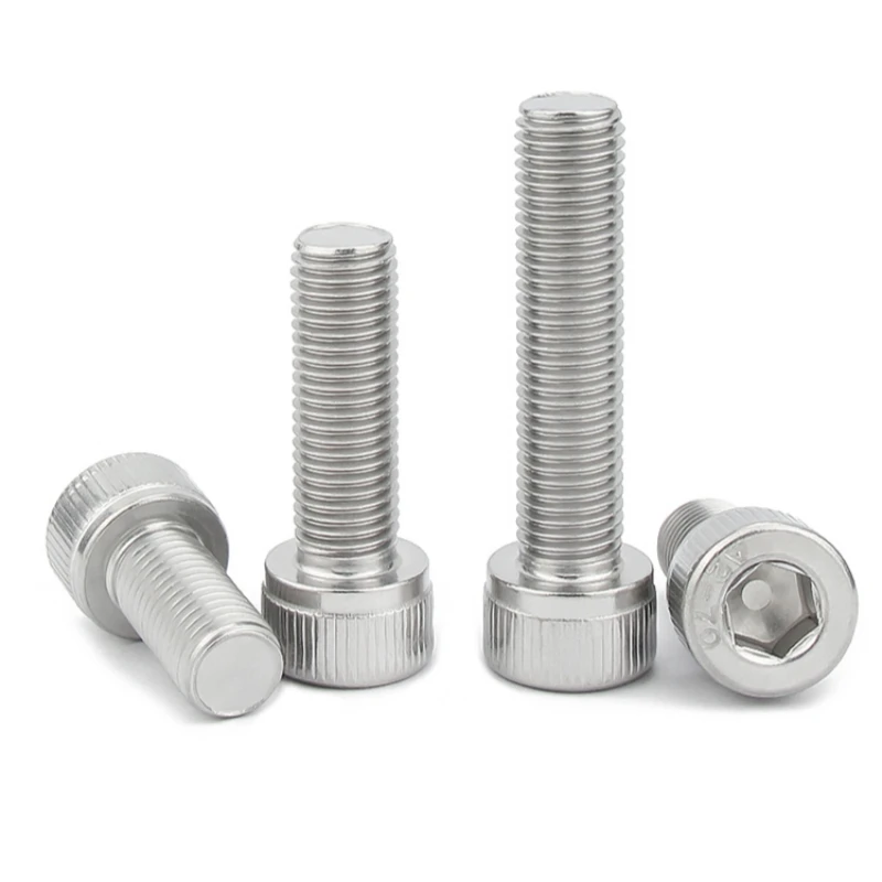 1~10pcs M6 M8 M10M12 Fine Thread Hex Hexagon Socket Head Cap Screws 304 A2 Stainless Steel Allen Bolts Pitch 0.75/1.0/1.25/1.5mm
