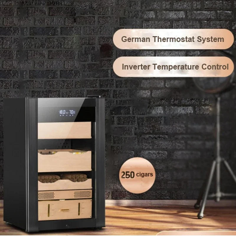 Custom Humidifier Fridge Black Gold Cigar Cabinet Electric  Humidor Cedar Wooden