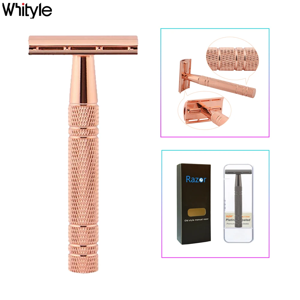

Whityle 06T, хит продаж, экологически чистая безопасная бритва из алюминиевого сплава, бритва для влажного бритья с платиновым лезвием, 1 бритва, 5 лезвий