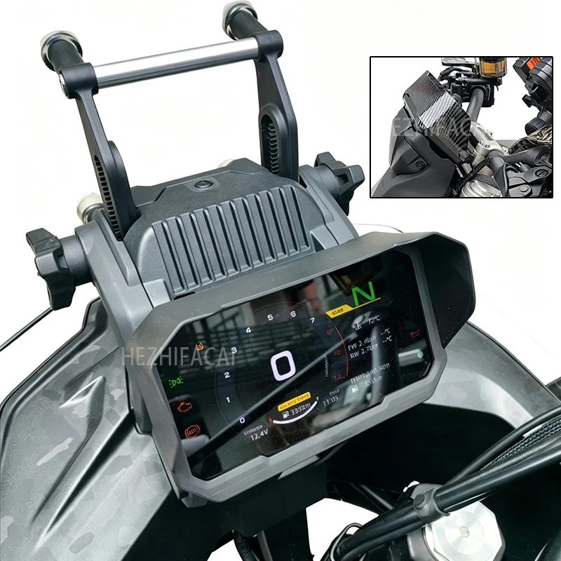 Carbon-Schwarz Sonnenblende Instrumentenschutz für CFMOTO 450MT 450 MT 450NK 2024-2026 700MT ADV 2025 Motorradabdeckung Schutz