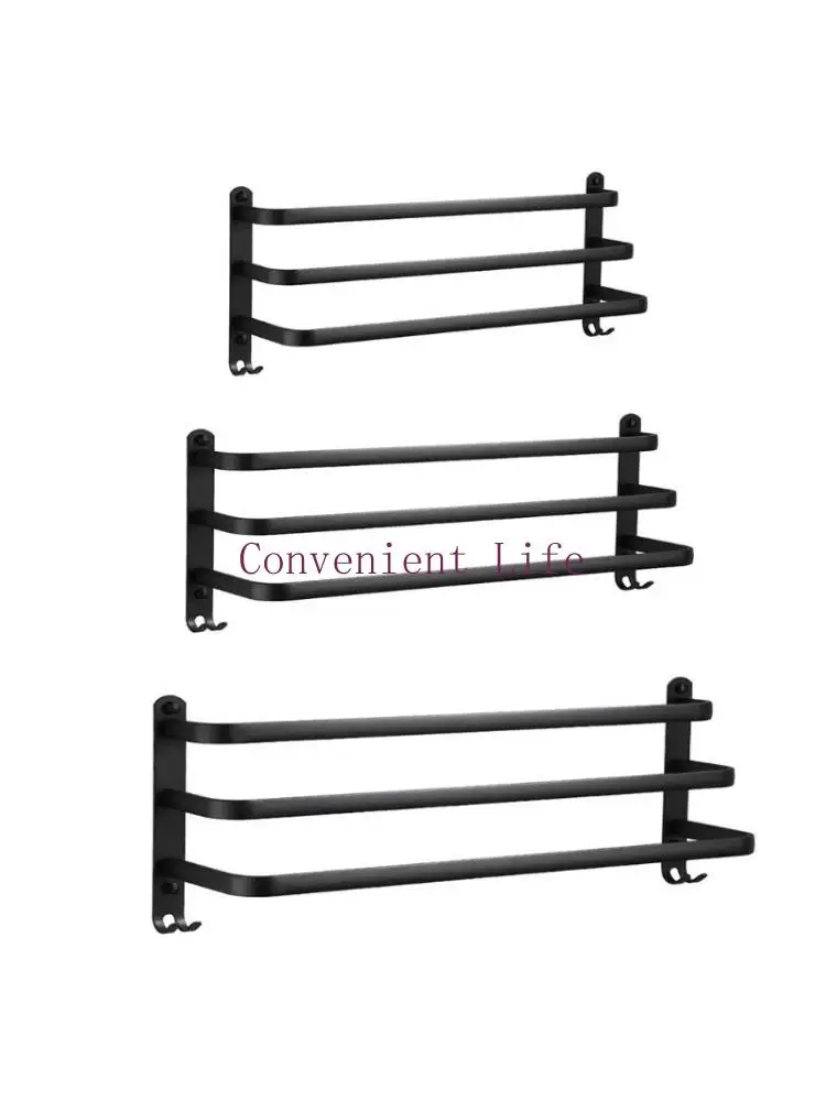 

L1EE Space Алюминиевая вешалка для полотенец для рук, 3 слоя, вешалка для полотенец, настенная вешалка для полотенец, полка для