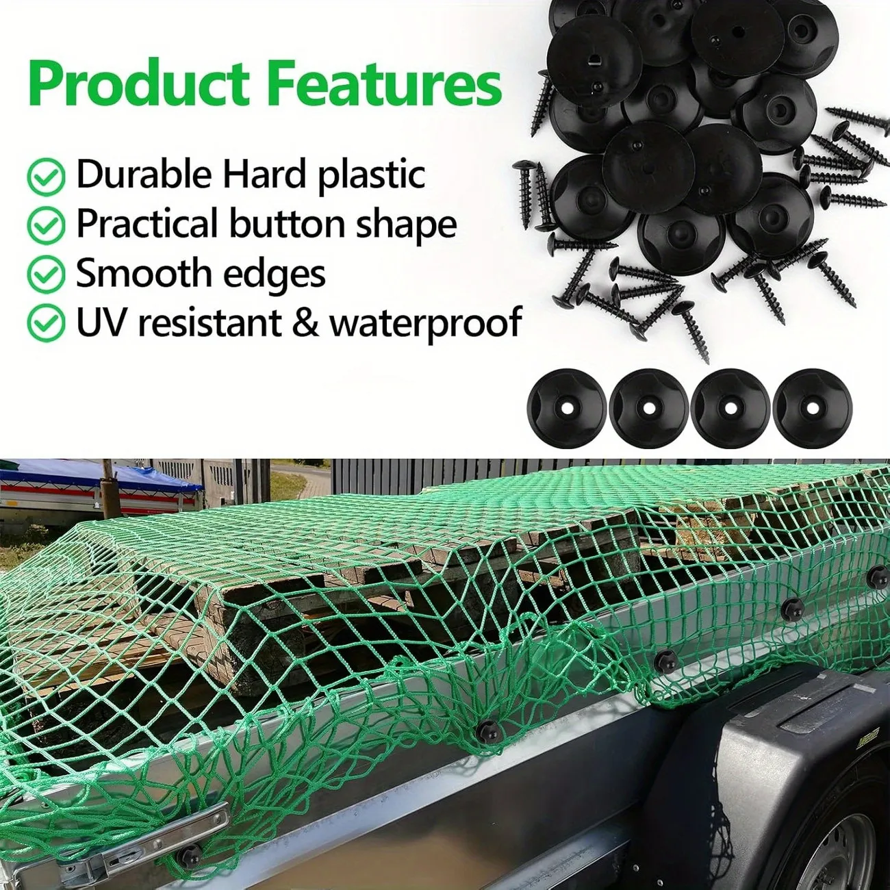 20-Pack Heavy-Duty Tarp Strap Button Kit – Waterproof Tie-Down Anchors with Screws & Adhesive Pads image 4