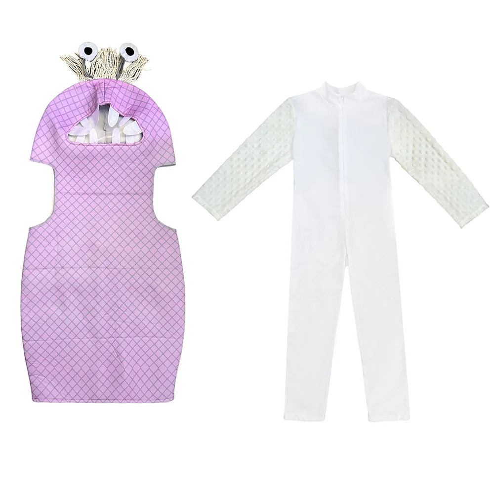 2026 New Arrival Kids Halloween Boo Gibbs Cosplay Purple Monster Tunic Jumpsuit Fancy Dress Up Girls Monster Boo Costume view 6