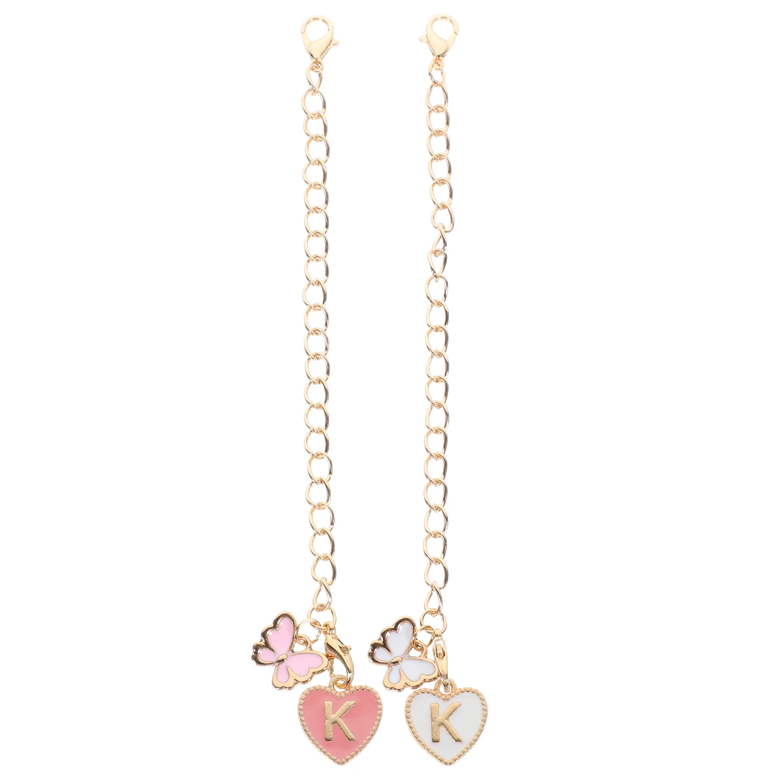 

2pcs Letter Hanging Chain for Water Cup M-062 Letter Charms For Bracelets White Pink Pendant Keychain Accessories