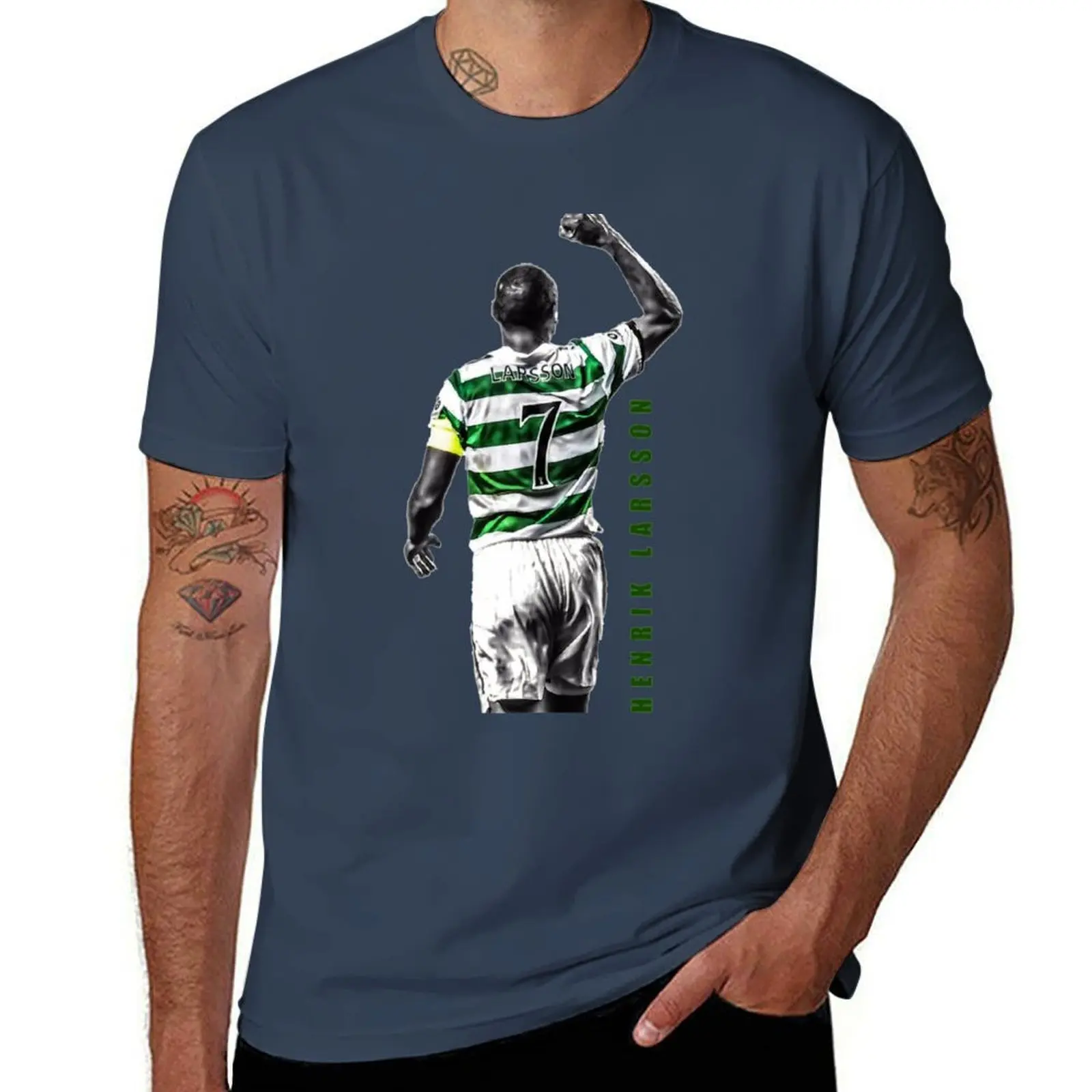 

Henrik Larsson Celtic Football Club Legend Artwork T-Shirt Quick Dry Outdoor Sports T-Shirt