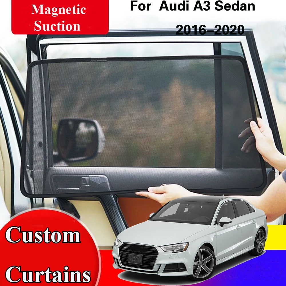 For  Audi A3 Sedan 2016 2017 2018 2019 2020 S-line Side Sun Shade Shading Protection Window Curtain SunShades Car Accseeories