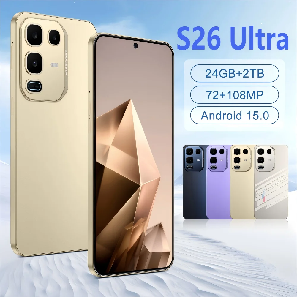 

2025 New S26 Ultra 22GB 2TB 7.3inch HD Global Edition Original Smart Dual Card 8000mAh Battery Facial Recognition Function