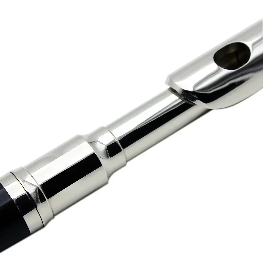 Black Silver Piccolo Professional C Key Piccolo with Padded Case Cleaning Cloth Stick Screwdriver Accessories