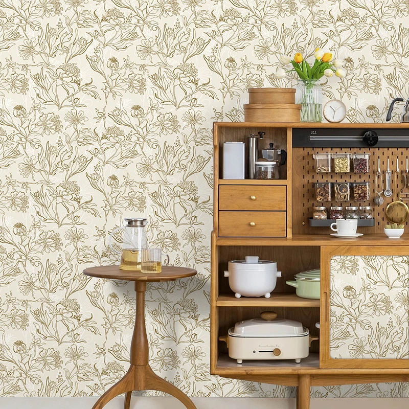 Fresh Flower Self Adhesive Wallpaper Living Room Bedroom Kitchen Wall Renovation Home Decor Stickers Furniture Makeover Stickers image 5