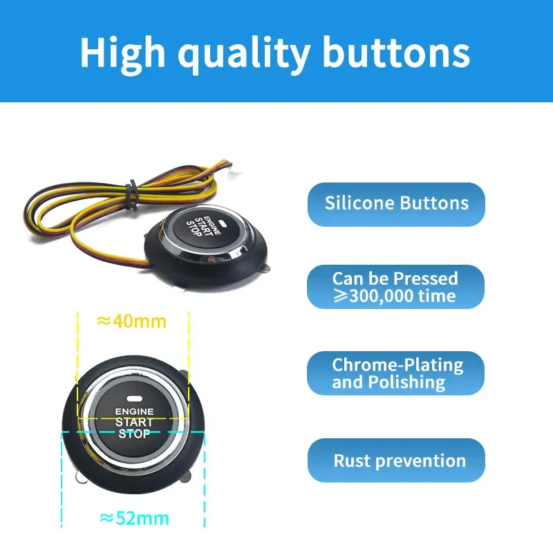 2025 อัพเกรดสมาร์ทรถ Keyless Go REMOTE Start STOP,บลูทูธควบคุม Trunk เปิด 1 WAY Anti Theft Protection