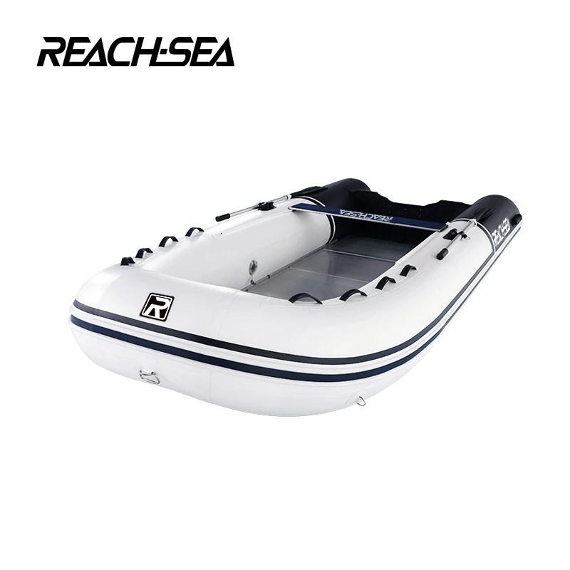 CE 420cm PVC Anti-Collision Speed Inflatable Fishing Boat For Water Sports Aluminum Floor Outdoor Drifting Recreation