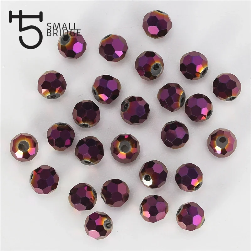 4 6 8mm Austria Faceted Round Ball Beads For Jewelry Making Accessories Perle Loose Glass Crystal Spacer Beads Wholesale Z110