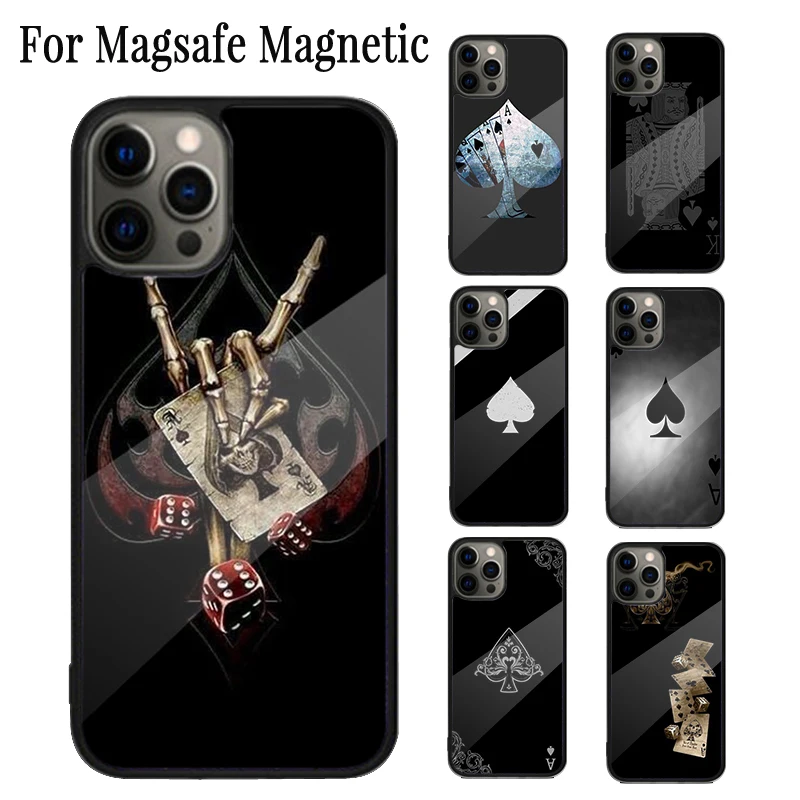 Poker Surreal Aesthetic Art Magnetic Phone Case For iPhone 16 15 14 Plus 13 12 Mini 11 Pro Max Magsafe Wireless Charging Cover