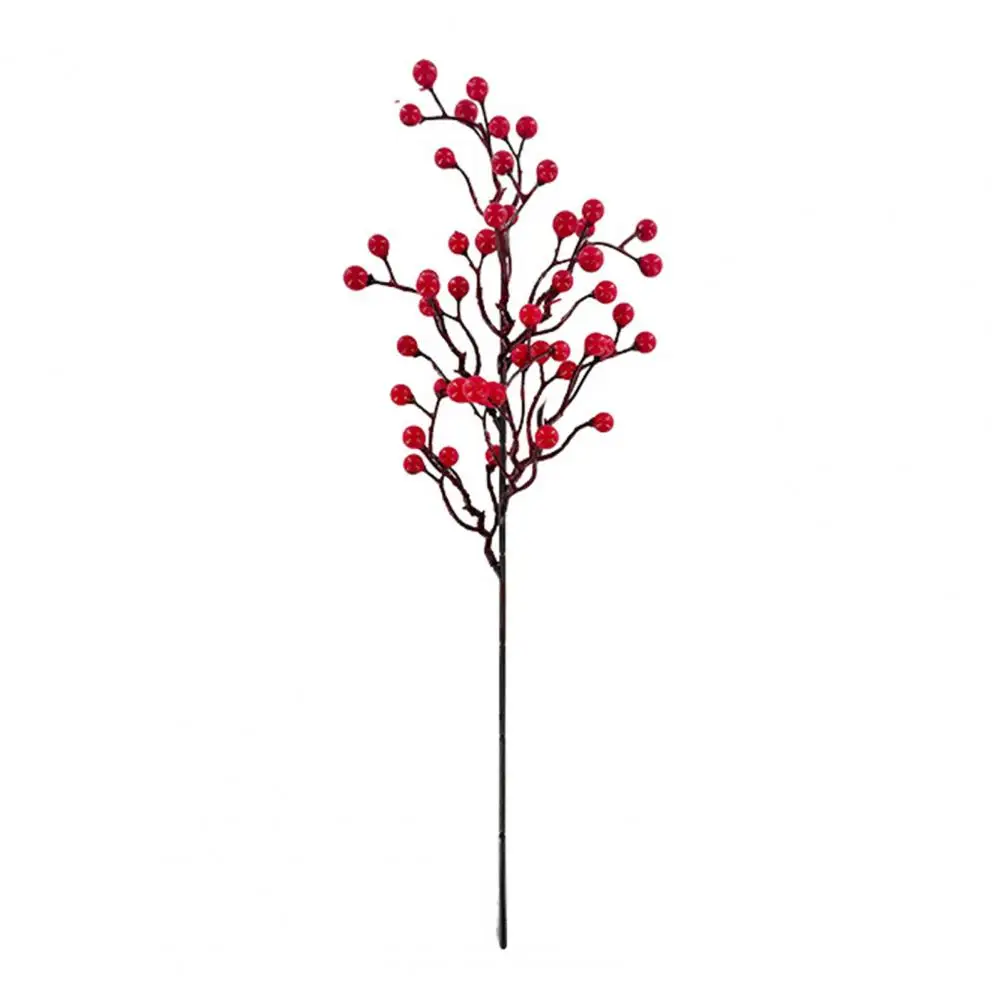 Artificial Red Berry Pick Christmas Holly Berries Stem Faux Plants Foam Berries Branch Xmas Holiday Wedding Party Home Decor