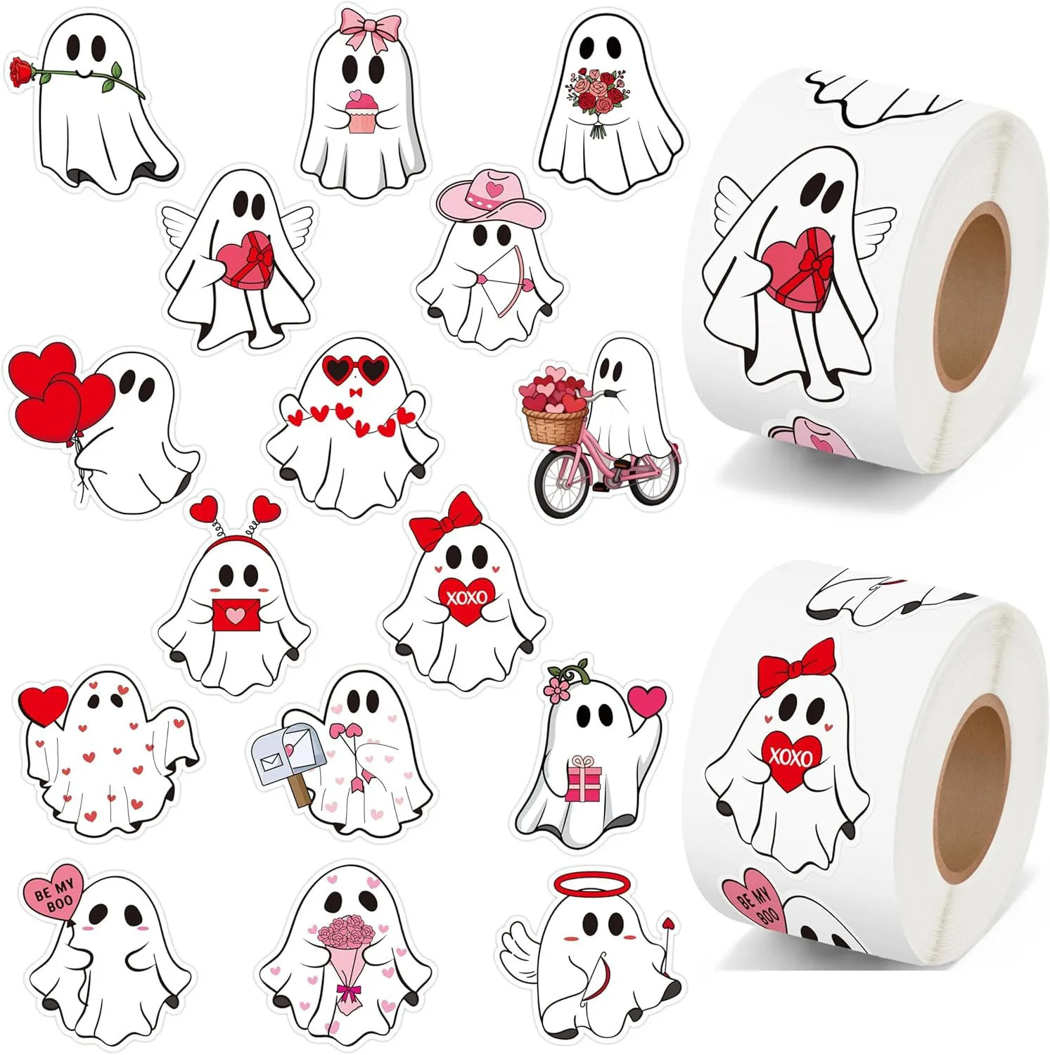 500pcs Halloween Decoration Cute Ghost Stickers Cartoon DIY Phone Guitar Laptop Notebook Suitcase Waterproof Graffiti Stickers