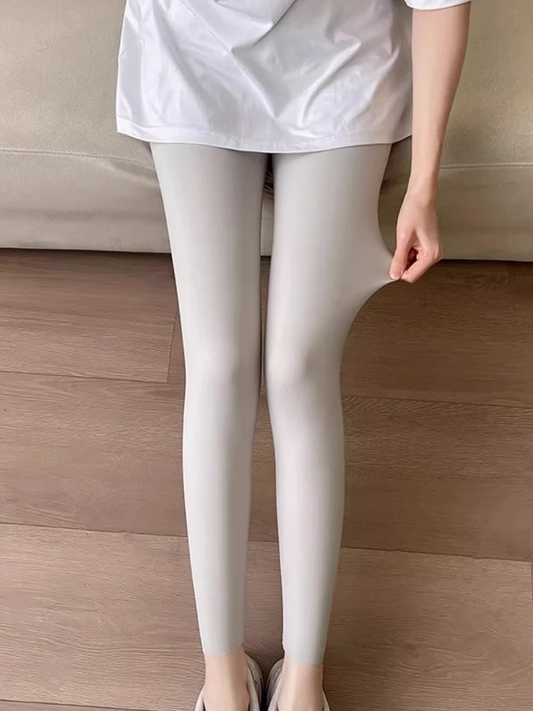 하이웨이스트 슬림핏 요가 팬츠 여성용 가을 얇은 9부 슬리밍 복부 조절 힙업 바지