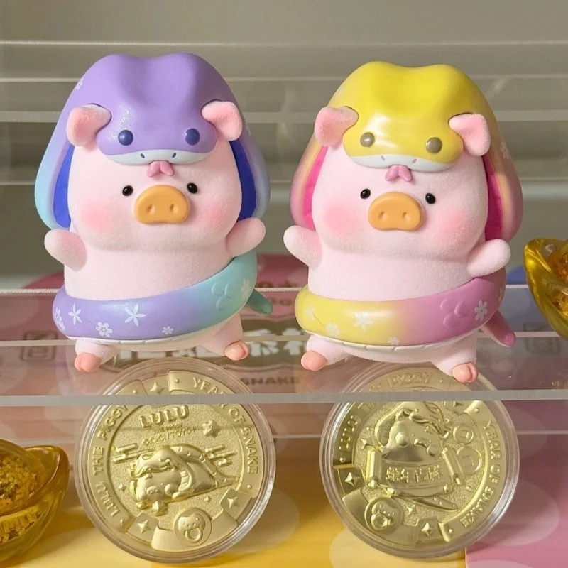 

Lulu The Piggy Year Of Snake Series Action Figure Cute Piggy Anime Figurine Toys Kawaii Lulu Snake Hanging Card Collection Model