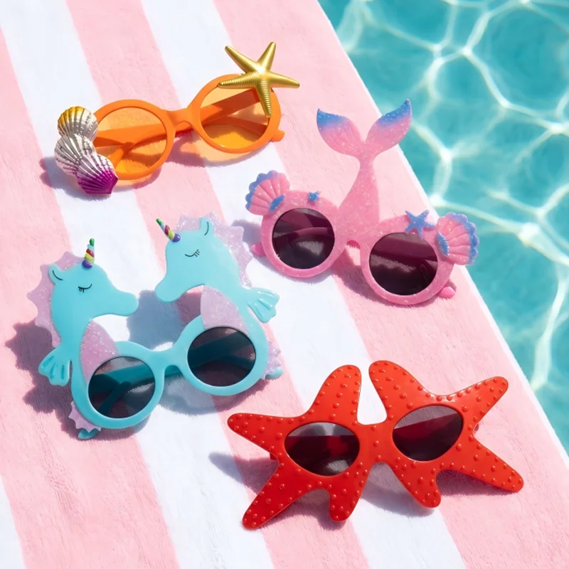 Novelty Glasses, Ocean Themed Party Eyewear, Fun Dress-up Photo Props for Birthday Parties, Summer Hawaiian & Beach Decoration