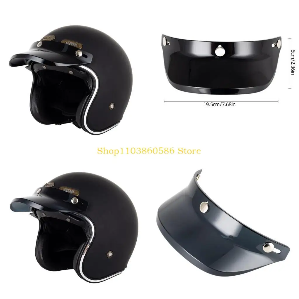 242A 3 Button Visor LensVisor Up Wind for Open Face Motorbike Helmet