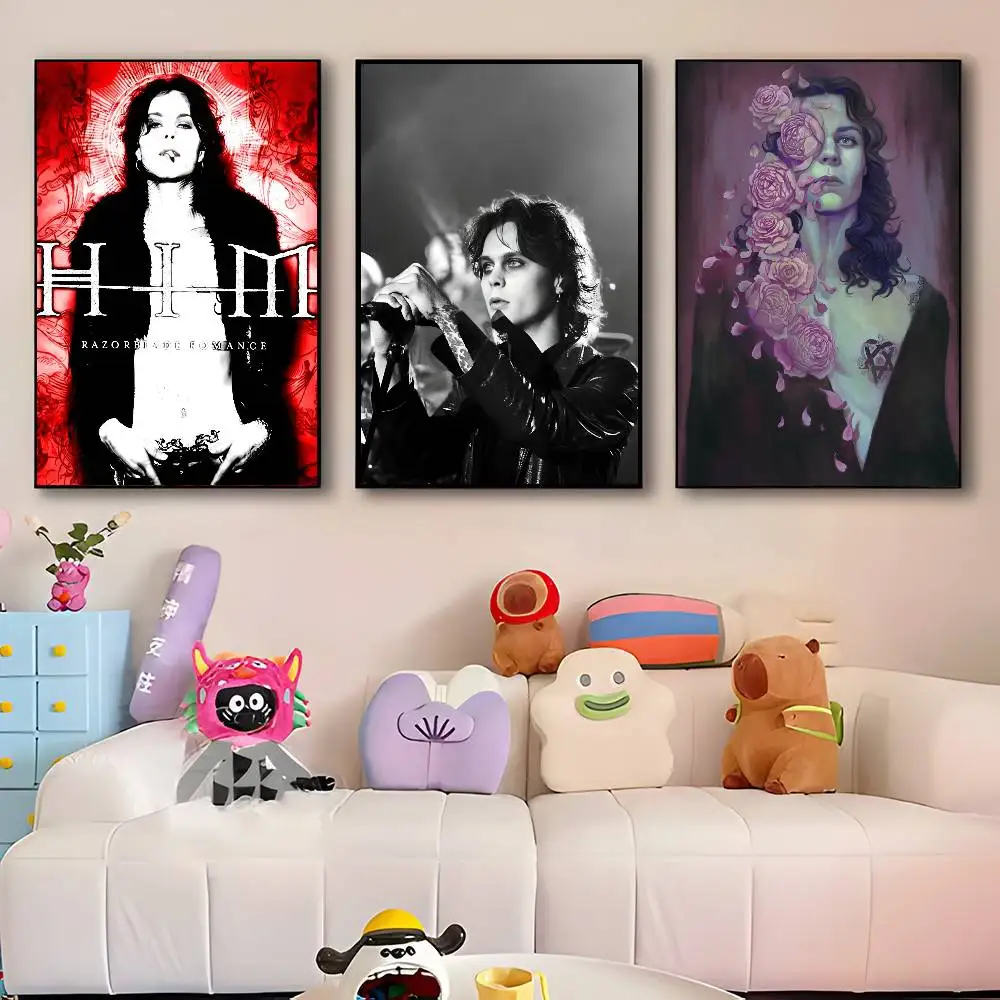 Cool Singer V-Ville V-Valo HIM Poster Fancy Wall Sticker for Living Room Bar Decoration Wall Decor