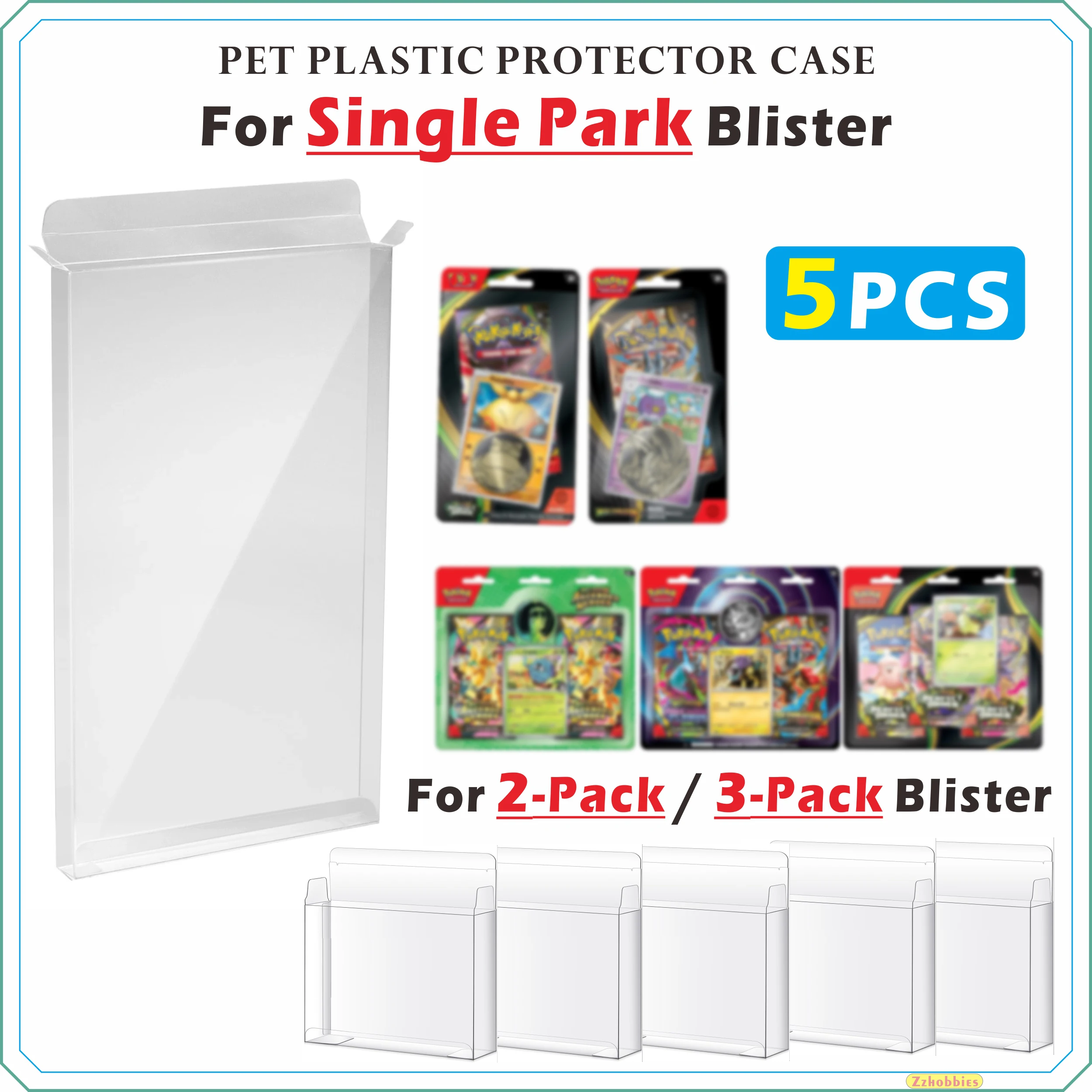 5PCS PET Plastic Protector Case For Single Park Blister | For 2-Pack / 3-Pack Blister