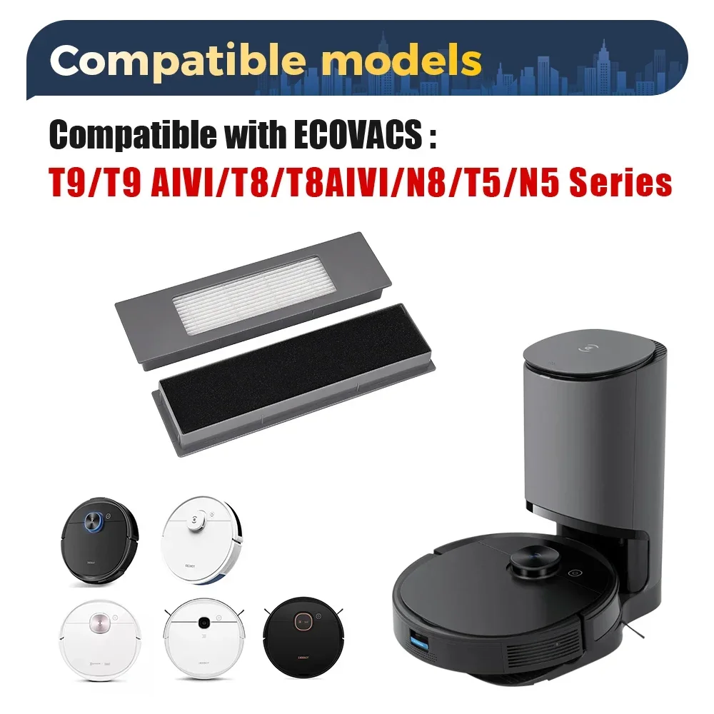 Vacuum Cleaner Spare Parts for ECOVACS Deebot OZMO T8/T8 Max/T8 AIVI/T9+/N8 Pro/N10 Plus Main Brush HEPA Filter Dust Bag