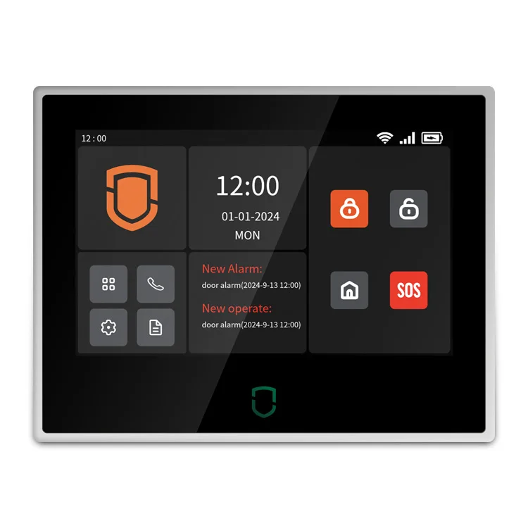 TuyaSmart Life شاشة لمس لاسلكية 7 بوصة IPS 4G GSM SMS WIFI نظام إنذار أمان ضد السرقة المنزلي