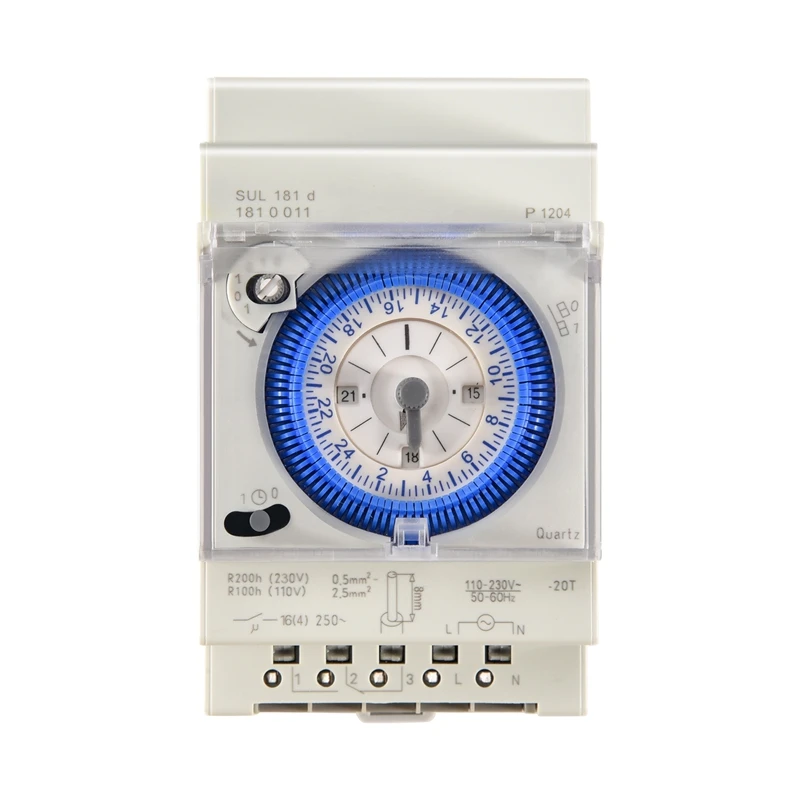 Analog Mechanical Timer Switch 110V-220V 24 Hours Daily Programmable 15Min Setting Time Switch Relay SUL181D Hot