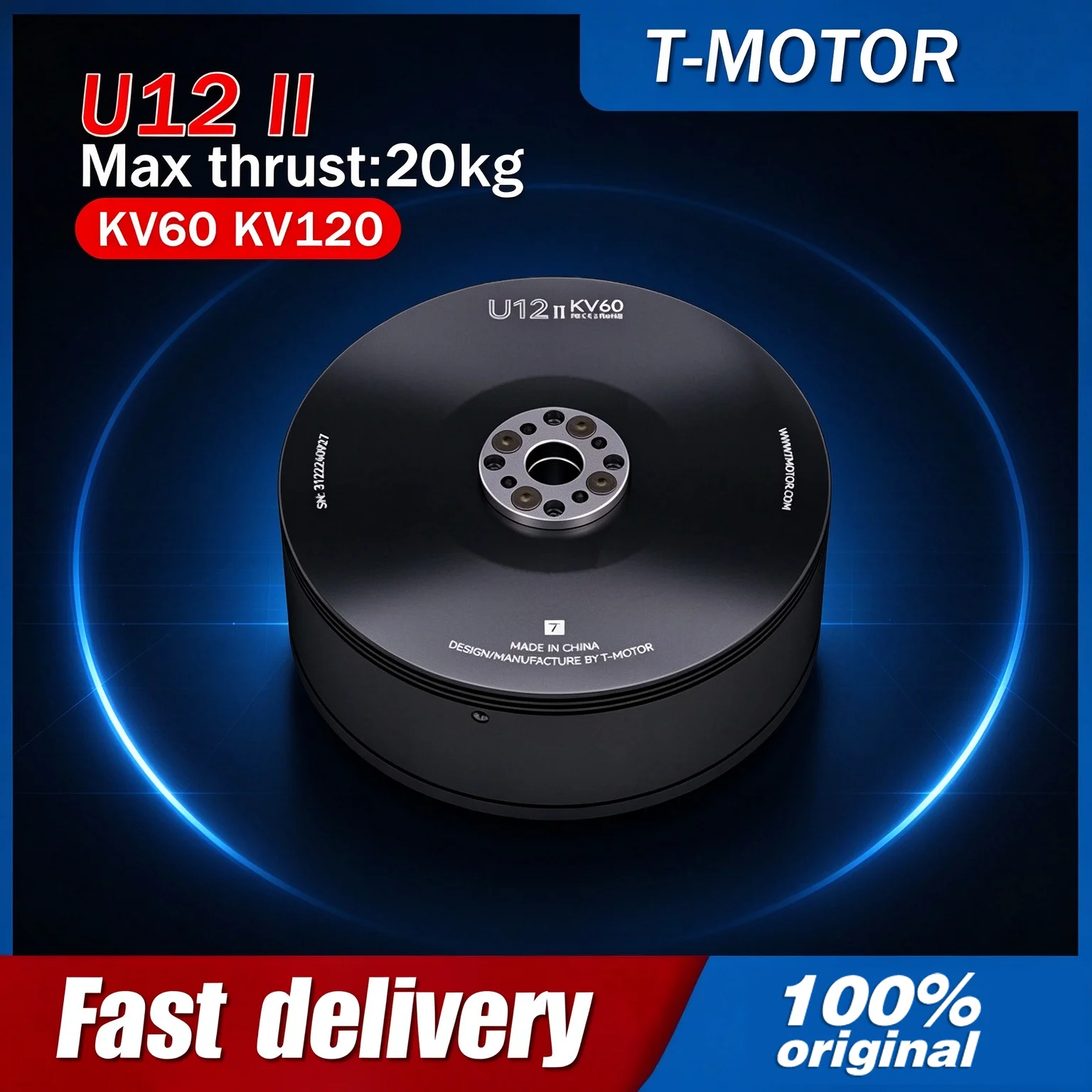 T-MOTOR U12 II KV60 KV120 Waterproof Max Thrust 20kg Brushless Dc Motor for Drone UAV Airplane Aircraft