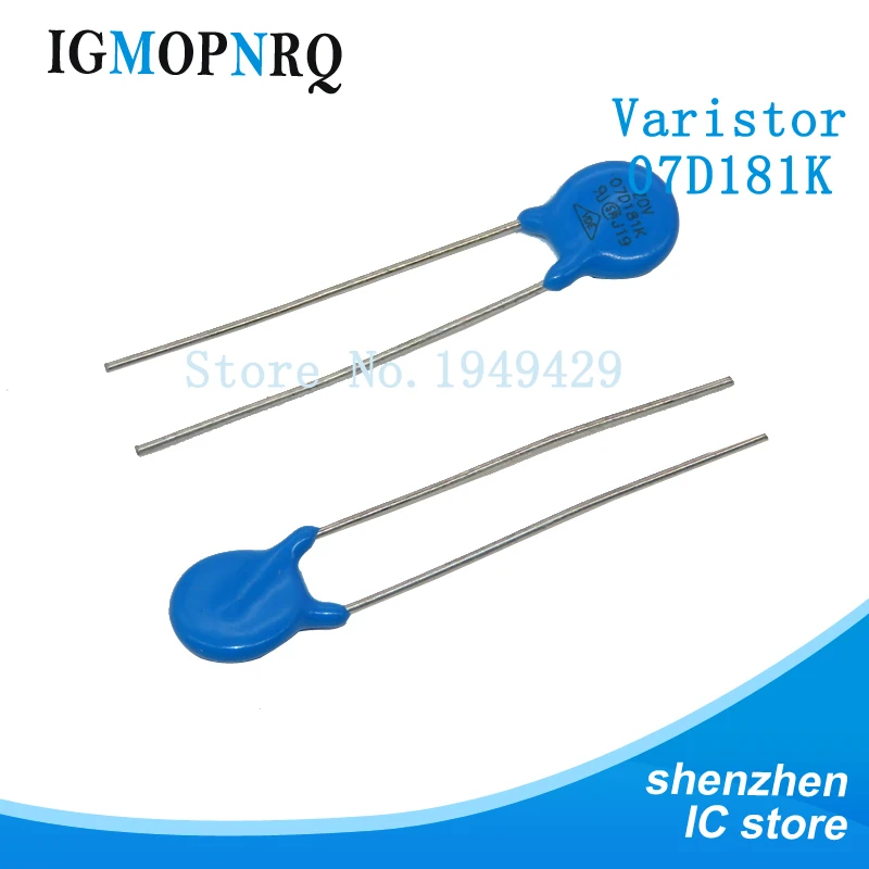 

10 шт. пьезорезистор 07D181K 7D181K 180 в Варистор Резистор
