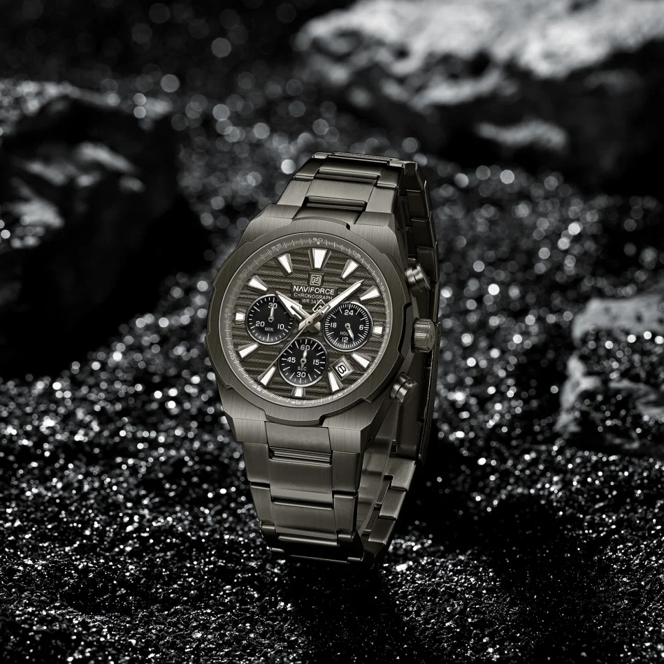 New NAVIFORCE Luxury Men's Waterproof Chronograph Luminous Watch Sport Quartz Clock Stainless Steel Wristwatch Relogio Masculino