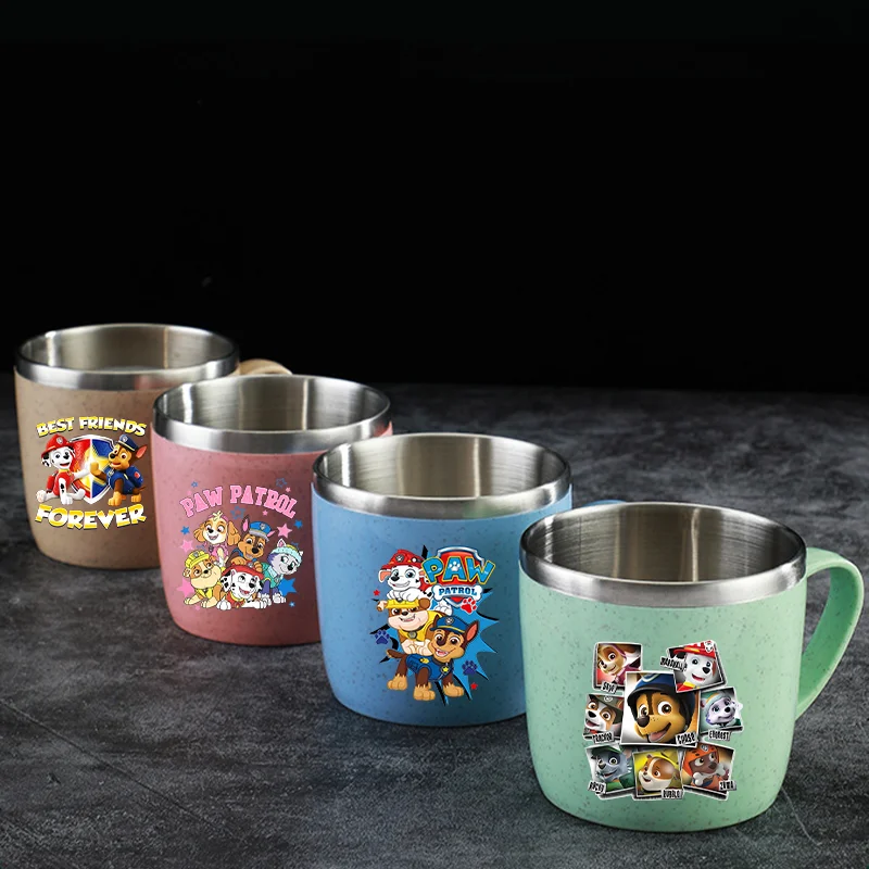 Taza de Café Portátil de Acero Inoxidable Paw Patrol, Diseño de Dibujos Animados de Chase y Skye, Taza de Agua con Estampado de Anime, Tazas de Leche para Parejas