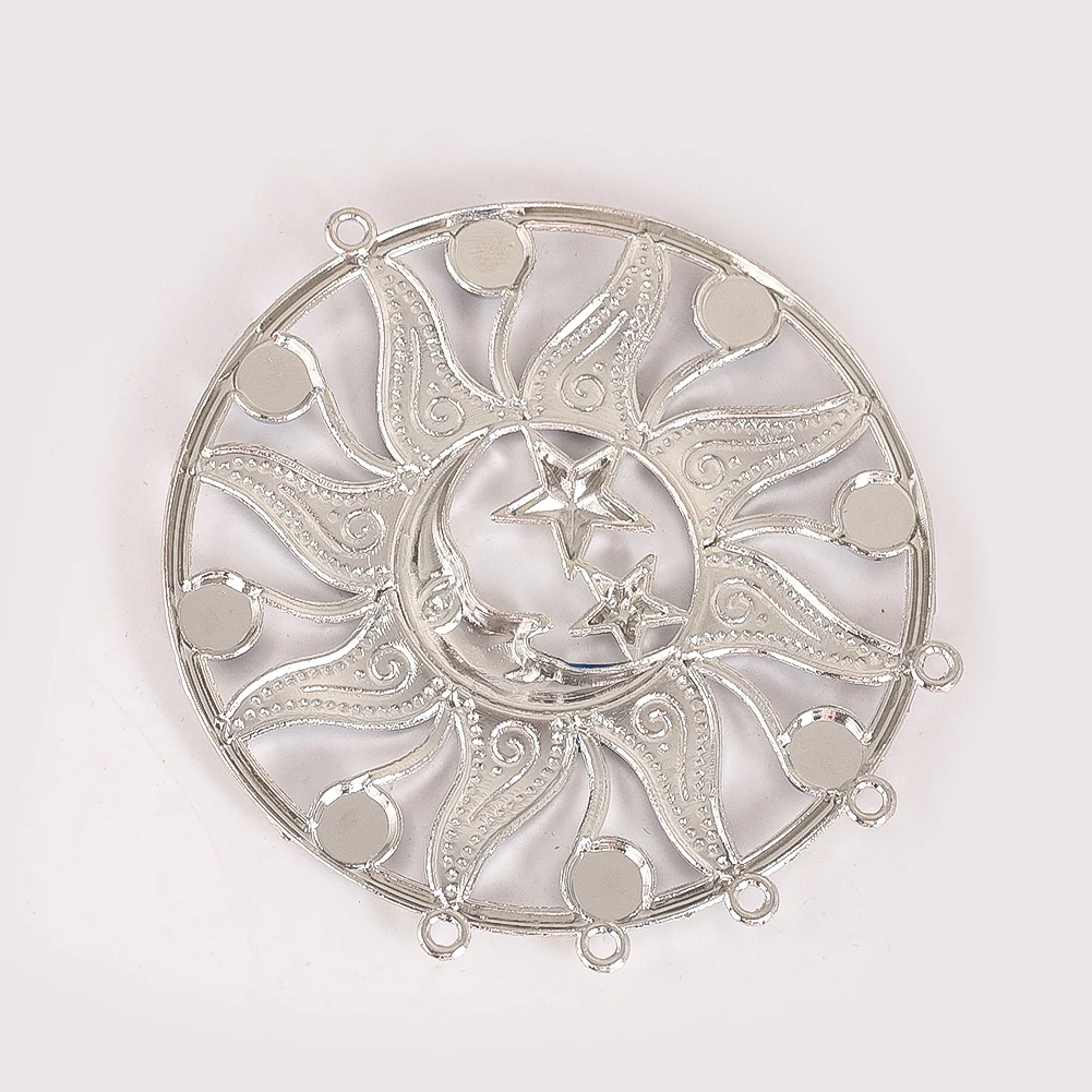 Ethnic Style Lucky Blue Eyes Pendant Tarot Card Sun Moon Star Muslim Exorcism Lucky Amulet Zinc Alloy Charm Feng Shui Jewelry